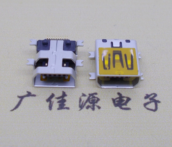 上海迷你USB插座,MiNiUSB母座,10P/全贴片带固定柱母头
