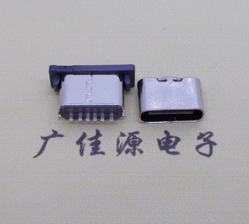 上海直立插type-c6p母座H=5.0短体usb连接器
