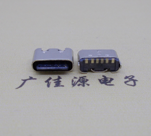 上海Type-C6p母座接口短体立贴5.0mm