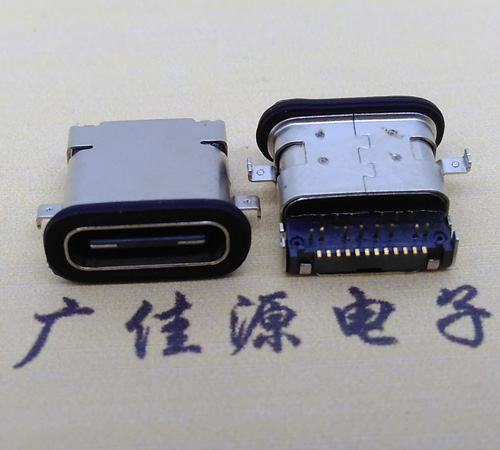 上海 卧式type-c16p母座前插后贴 type-c接口 type-c连接器